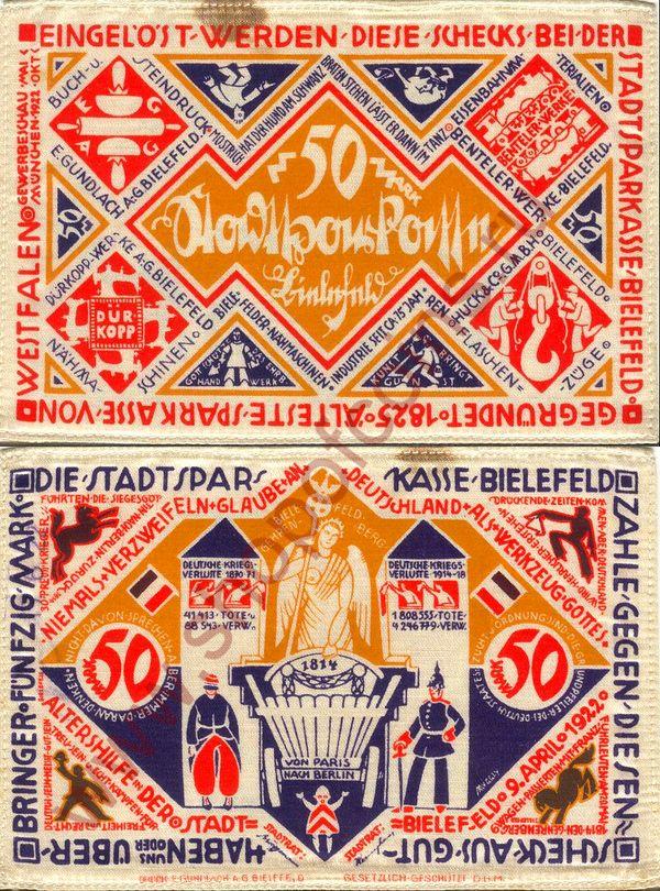 50  1922 - Bielefeld,  (silk, XF)