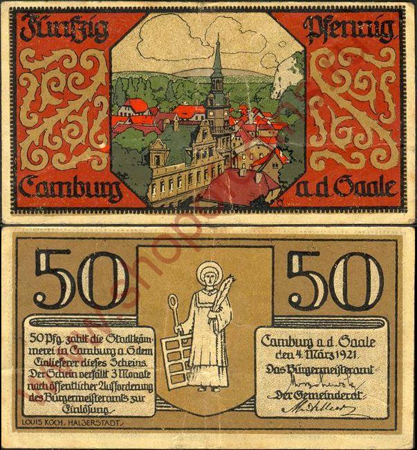 50  1921 - Camburg a.d. Saale (SoC# 5.a, VF)