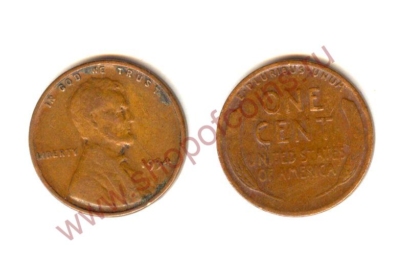 1  1934 - Wheat Cent /  (VF)