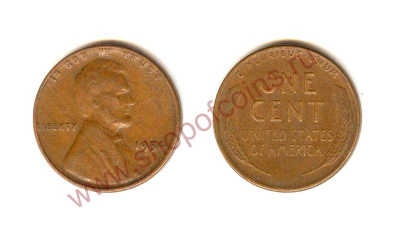1  1954 - Wheat Cent /  (VF)