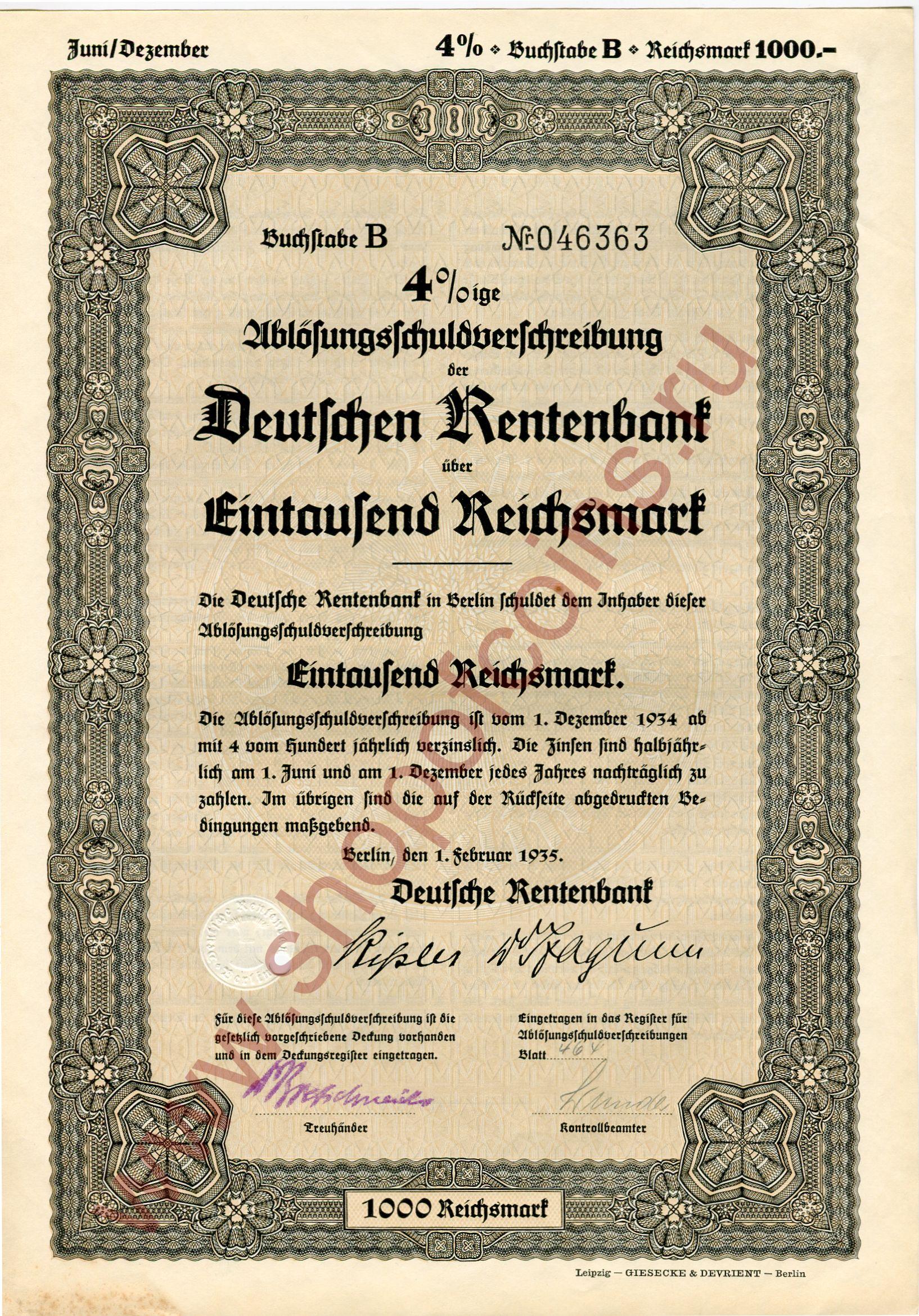 1000  1935 - Rentenbank ( B)
