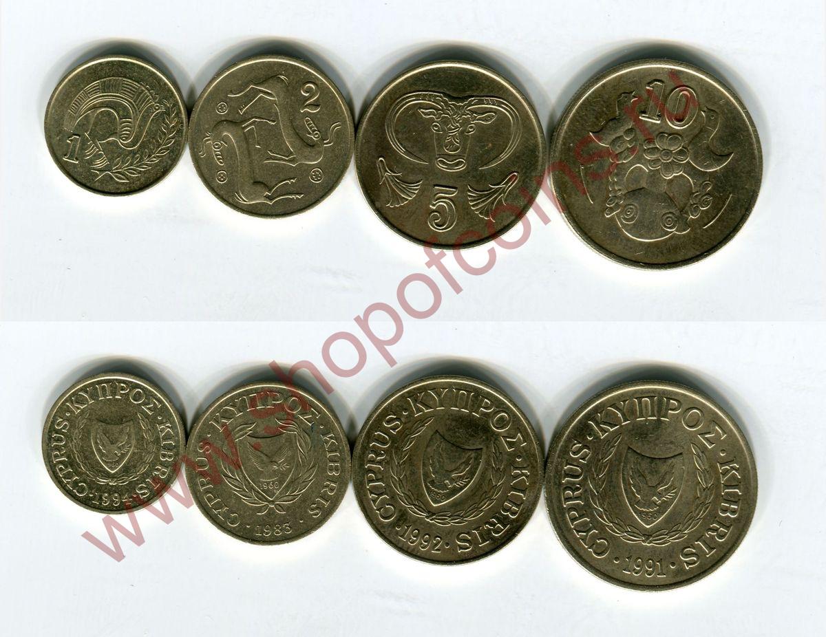 Кипр 1983-94 (4 монеты)
