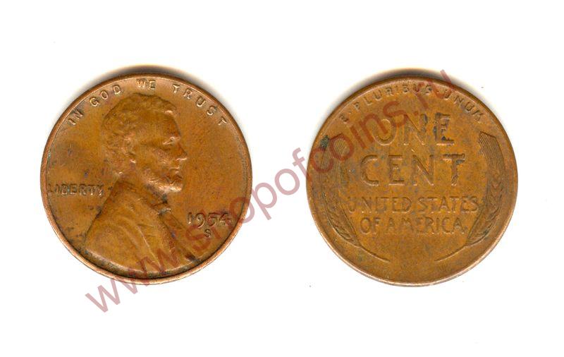 1  1954 S - Wheat Cent /  (VF)