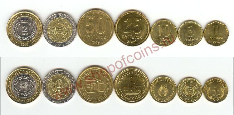 Аргентина 1992-10 (7 монет, 2 биметалл)