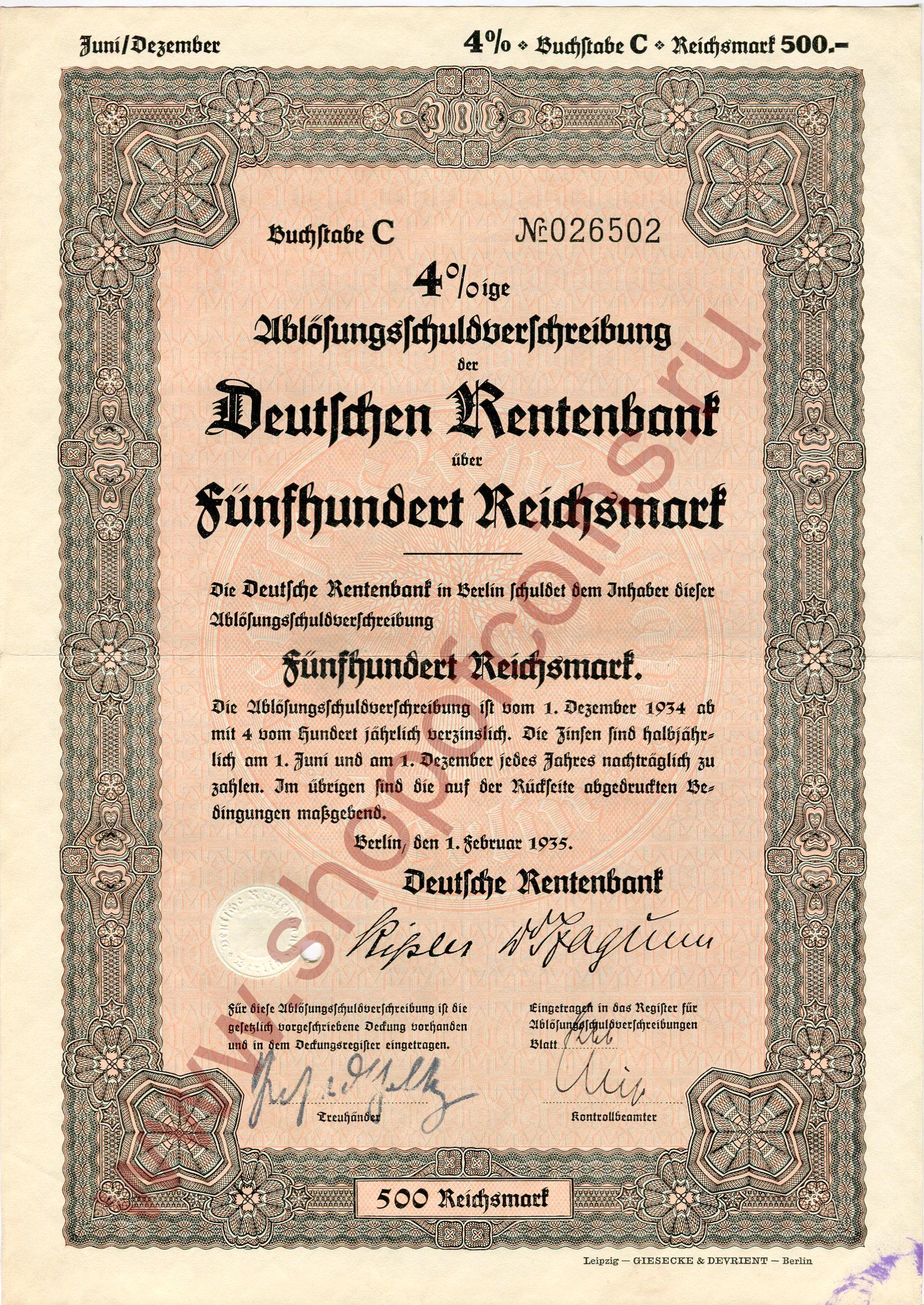 500  1935 - Rentenbank ( C)