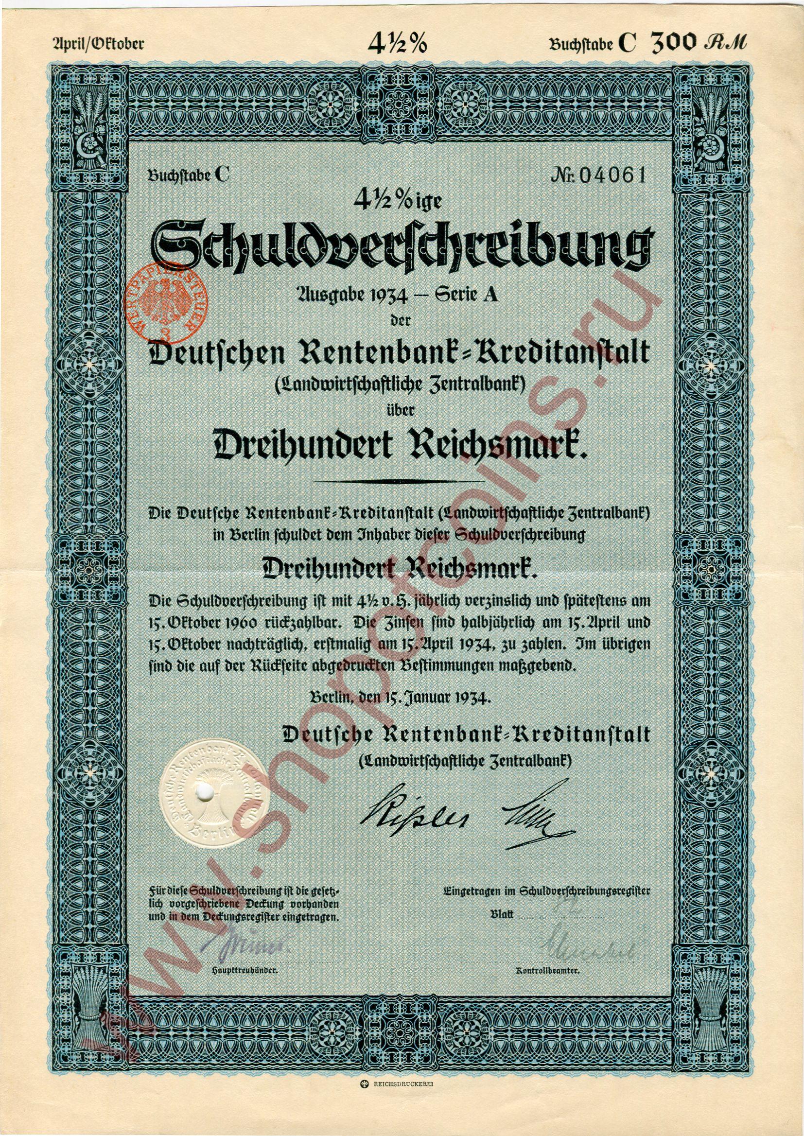 300  1934 - Rentenbank ( C)