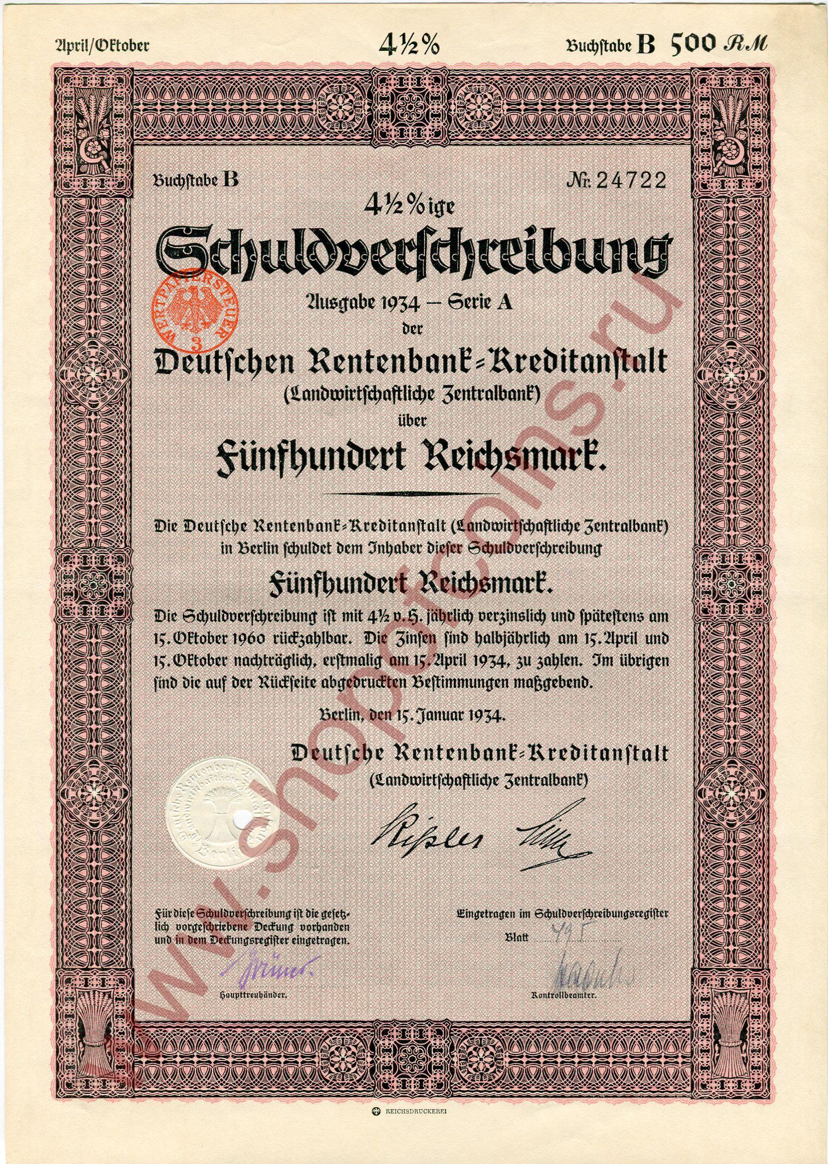 500  1934 - Rentenbank ( B)